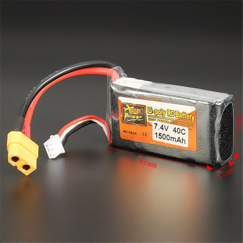 ZOP Power 7.4V 1500mAh 40C 2S Lipo Battery